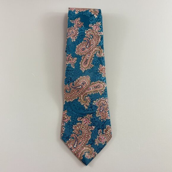 Windridge Other - Windridge Mervyn's Teal Paisley Men's Tie 3 1/2" x 60" Vintage